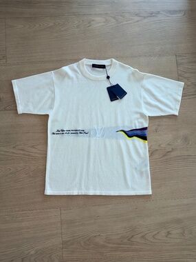 Louis Vuitton Intarsia Rainbow Short Sleeve Sweater - Large